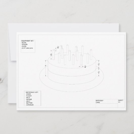 Birthday Cake Plan Kaart (Voorkant)