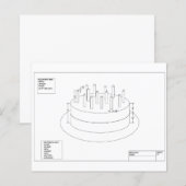 Birthday Cake Plan to Party Kaart (Voorkant / Achterkant)