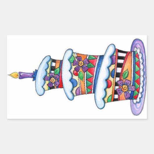 Birthday Cake Rechthoekige Sticker (Voorkant)