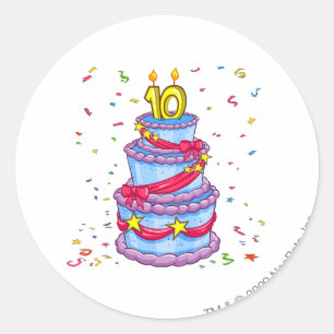 Birthday Cake Ronde Sticker