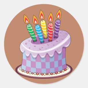 Birthday Cake Ronde Sticker