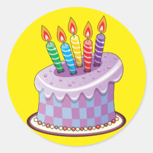 Birthday Cake Ronde Sticker