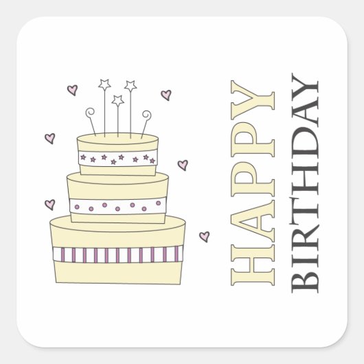 Birthday Cake Sticker (Voorkant)