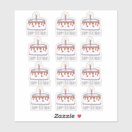 Birthday Cake Sticker (Vel)