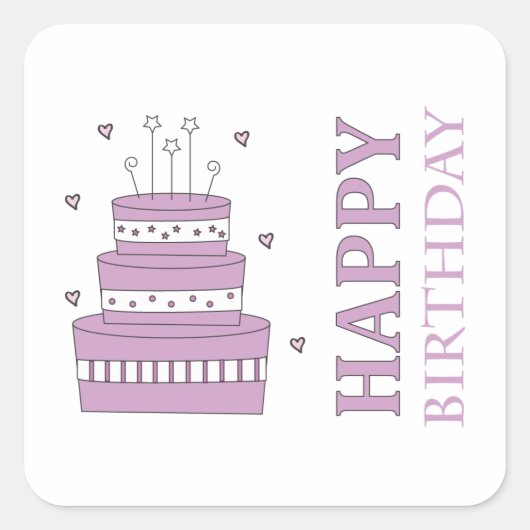 Birthday Cake Sticker (Voorkant)