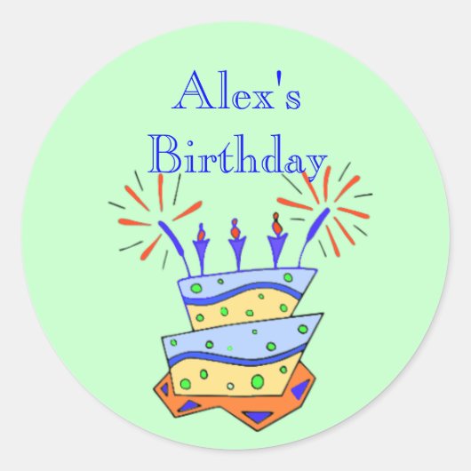 Birthday Cake Sticker (Voorkant)