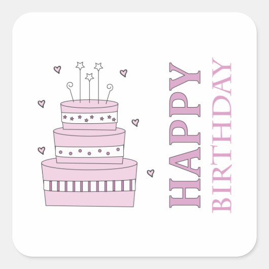 Birthday Cake Sticker (Voorkant)