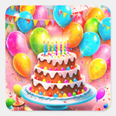 Birthday cake stickers or envelope seals (Devant)