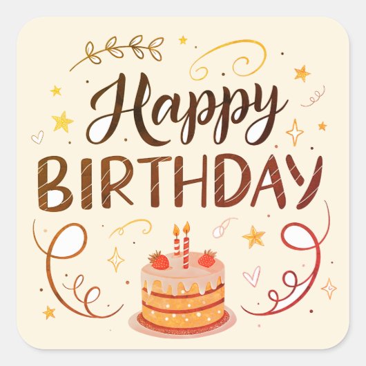 Birthday cake stickers or envelope seals (Devant)