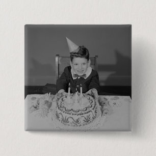 Birthday Cake Vierkante Button 5,1 Cm