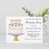 Birthday Cake with Hearts and Candles Kaart (Staand voorkant)