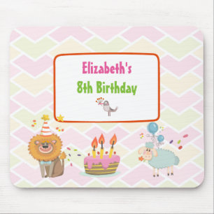 Birthday Cake with Party Lion and Balloon Sheep Muismat