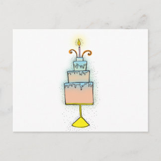 BIRTHDAY cake with twirly curly candles Briefkaart