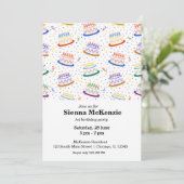 Birthday cakes confetti rainbow kaart (Staand voorkant)