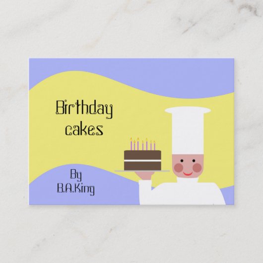 Birthday cakes door B.A. King Visitekaartje (Voorkant)