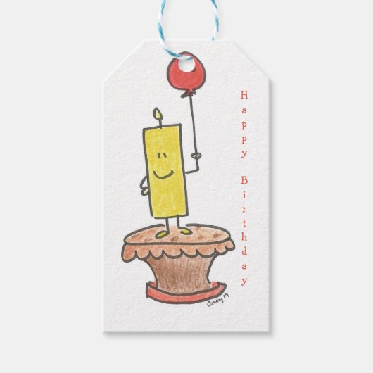 Birthday Candle Cadeaulabel (Voorkant)