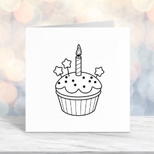 Birthday Candle Cupcake Colme Zelfinktende Stempel