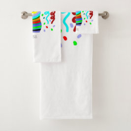 Birthday Candle Greetings Bathroom Towel Set Bad Handdoek