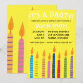 Birthday Candles Birthday Party Kaart (Voorkant / Achterkant)