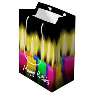Birthday Candles op Black Medium Cadeauzakje