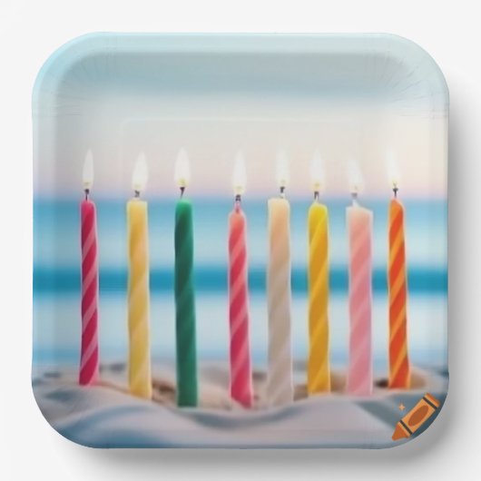 Birthday Candles Papieren Bordje (Voorkant)