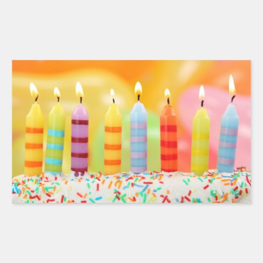 Birthday Candles Rechthoekige Sticker (Voorkant)
