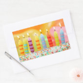 Birthday Candles Rechthoekige Sticker (Envelop)
