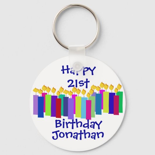 Birthday Candles Sleutelhanger (Voorkant)