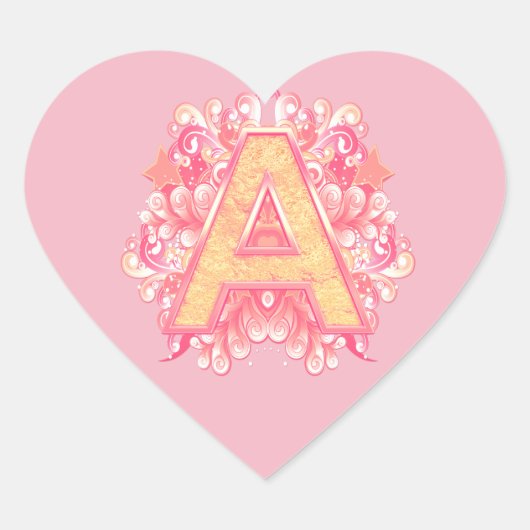 Birthday-Capital Monogram - letter A Hart Sticker (Voorkant)