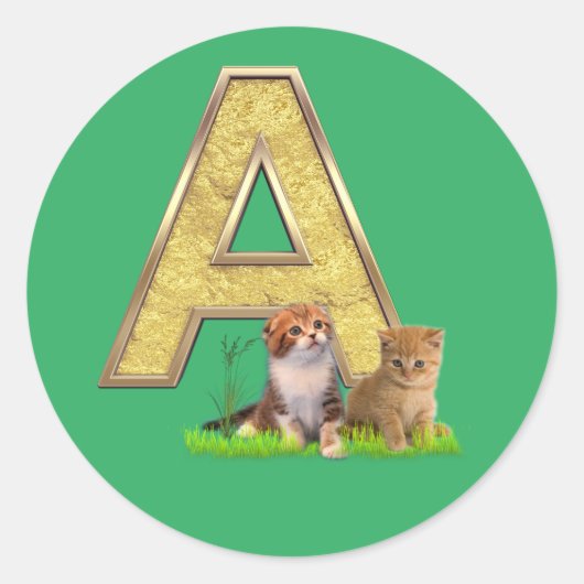 Birthday-Capital Monogram - letter A Ronde Sticker (Voorkant)