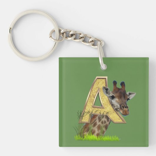 Birthday-Capital Monogram - letter A Sleutelhanger (Voorkant)