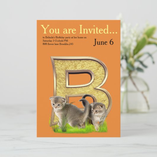 Birthday-Capital Monogram - letter B Kaart (Staand voorkant)