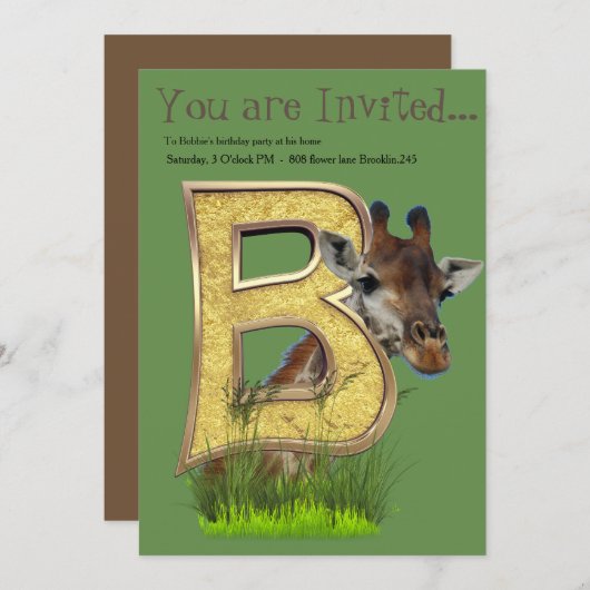 Birthday-Capital Monogram - letter B Kaart (Voorkant / Achterkant)