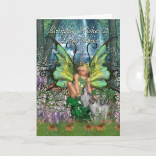 Birthday Card - Angelica Fantasy Woodland Fairy Kaart