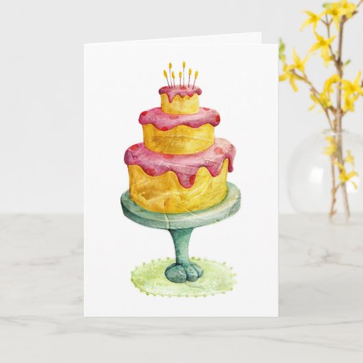 Birthday Card : Birthday Bash Collection : 201 Kaart (Gele Bloem)