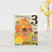 Birthday Card - Boys Third Birthday Roar Kaart (Gele Bloem)