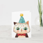 Birthday Card Cat Cute Funny vertelt haar Kaart (Voorkant)