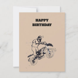 Birthday Card for boy with motocross sketch RSVP Kaartje