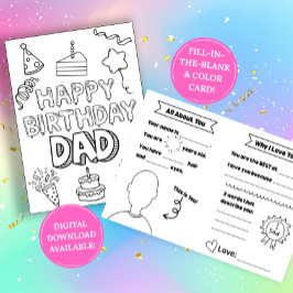 Birthday Card for Dad: Fill in the blank Kaart