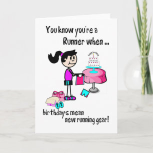 Birthday Card for Girl Runner Kaart