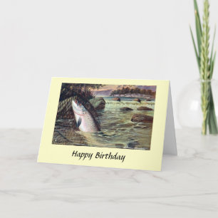 Birthday Card - Geviste - zalm Kaart