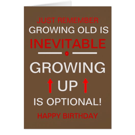 Birthday Card - Growing Up (Devant)