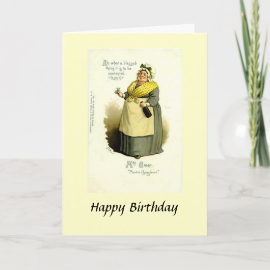 Birthday Card - Mrs Gamp uit "Martin Chuzzlewit" Kaart (Voorkant)