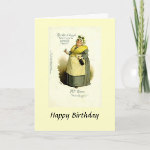 Birthday Card - Mrs Gamp uit "Martin Chuzzlewit" Kaart