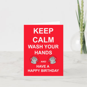 Birthday Card Quarantine coronaviris Keep Calm Wa Kaart
