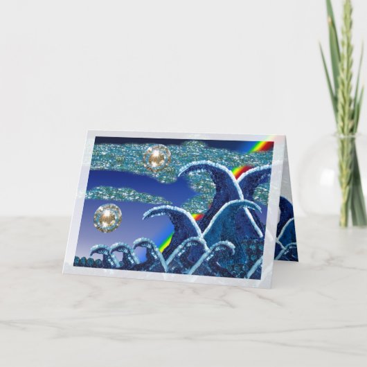 Birthday Card | Sequin Waves | Seascape Kaart (Voorkant)