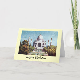 Birthday Card - Taj Mahal, Agra, India Kaart