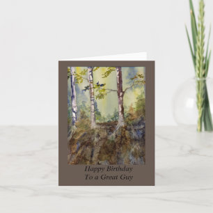 Birthday Card voor hem, masculine, bomen, natuur Bedankkaart