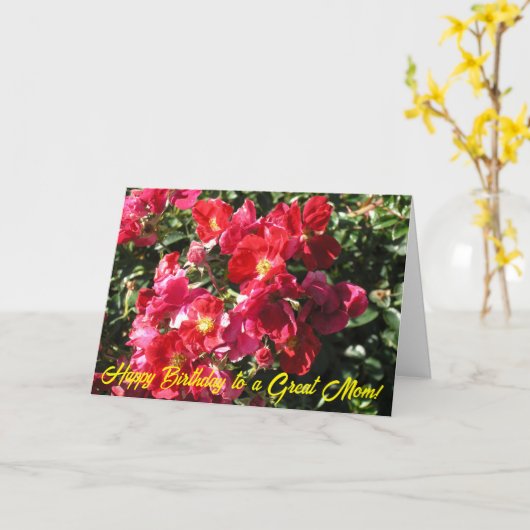 Birthday Card voor mam Kaart (Gele Bloem)