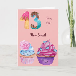 Birthday Card voor Vrouw 13 jaar oud, Cupcakes Kaart